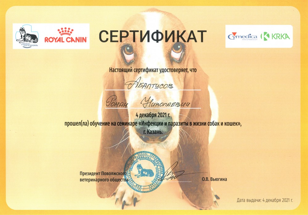 Certificate Abaltusov RN 5